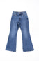 Celebrity Pink girls medium wash flare jeans with a button-and-zip fly and front whiskering.