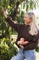 Elan Cable Knit Sweater for Women in Cocoa