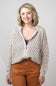 Elan Open Knit Front Zip Cardigan for Women in Stone