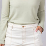 Eunina Lulu Denim Shorts for Women in White