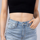 Eunina Lulu Super High Rise Cut Off Denim Shorts for Women
