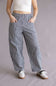 Stripe Barrel Pants for Women in Navy