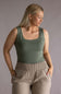 Final Touch Double Layer Tank Top for Women in Olive