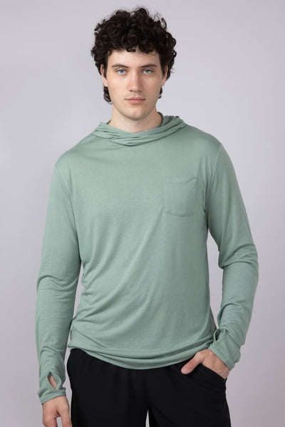 Free Fly Bamboo Lightweight Hoodie for Men in Palm Green