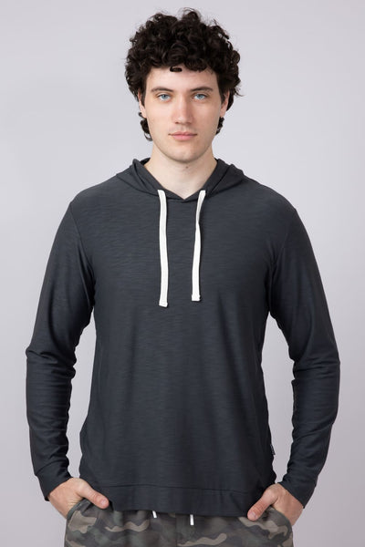 Free Fly Bamboo Slub Hoodie II for Men in Black Sand