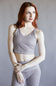 Gingham Crop Athletic Tank Top for Women in Brown/White