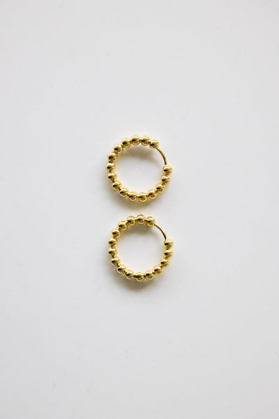 Gold Ball Hoop Earrings