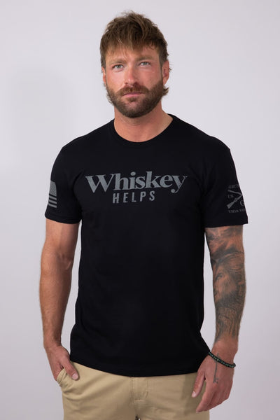 Grunt Style Whiskey Helps T-Shirt for Men in Black