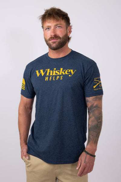Grunt Style Whiskey Helps T-Shirt for Men in Navy
