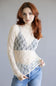 High Neck Lace Sheer Layering Top for Women in Champagne