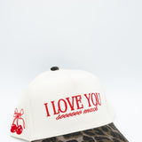 I Love You Sooo Much Trucker Hat for Women in Leopard/Tan