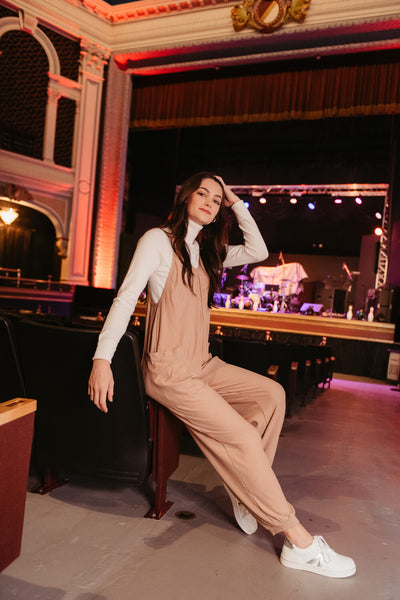 Illa Illa Ribbed Knit Onesie Jumpsuit for Women in Brown