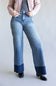 Judy Blue High-Rise Two Tone Cuff Straight Leg Jeans for Women