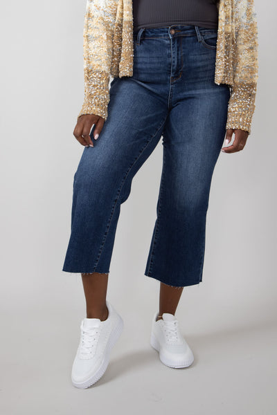 Judy Blue High Rise Wide Leg Cropped Jeans for Women 88873REG