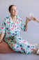 Mistletoe Champagne Soft Pajama Set for Women in Mint