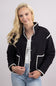 Trim Quilted Jacket for Women in Black