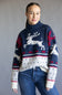 High Neck Fair Isle Sweater for Women in Dusty Blue