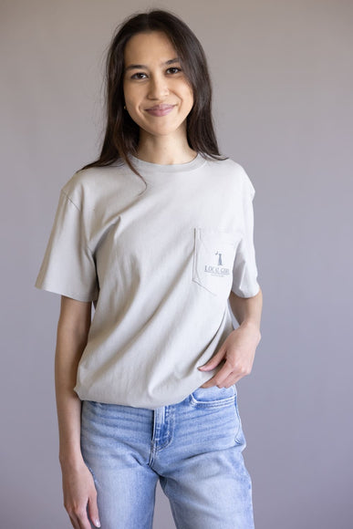 Local Girl Flora Dog and Moon T-Shirt for Women in Grey