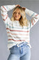 La Miel Striped Sweater for Women in Snow Multi