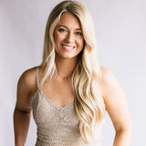 Lace V-Neck Bralette for Women in Beige