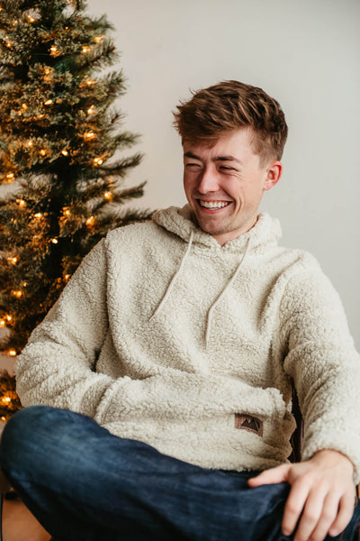 Brooklyn Cloth Sherpa Hoodie for Men in Sand