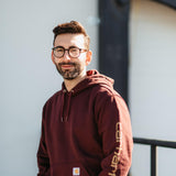 Carhartt Logo Sleeve Hoodie for Men in Port Maroon