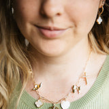 7 Charm Necklace in Gold