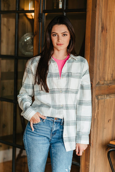 Thread & Supply Domingo Plaid Flannel for Women in Blue