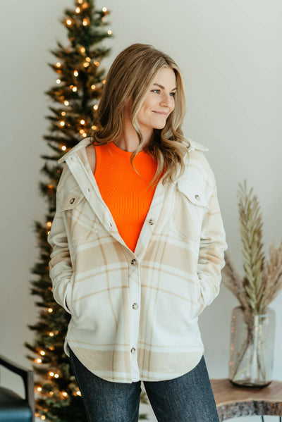 Thread & Supply Tullis Shacket for Women in Cream/Tan