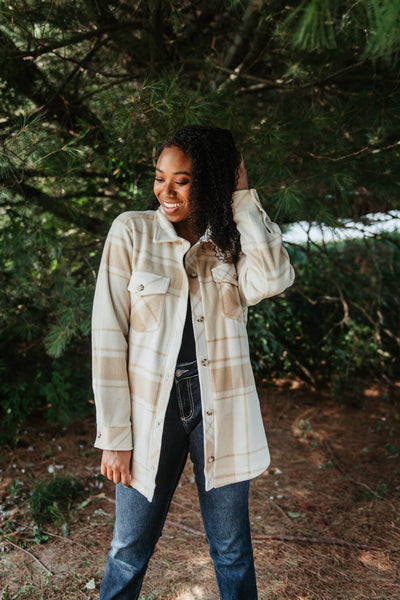 Thread & Supply Tullis Shacket for Women in Cream/Tan