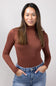 Long Sleeve Turtleneck Top for Women in Chocolate