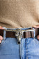Longhorn Buckle Belt for Women in Dark Brown