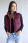 Love Tree Cropped Puffer Vest for Women in Burgundy