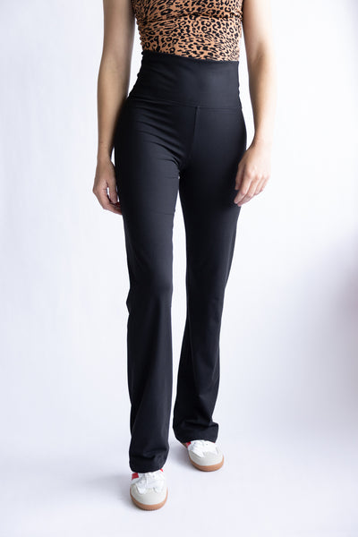 Love Tree Extra High Waisted Bootcut Leggings for Women in Black