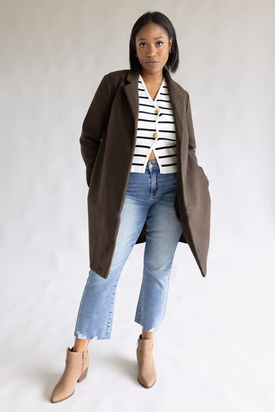 Love Tree Long Coat for Women in Espresso