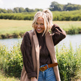 Love Tree Long Line Vest for Women in Camel