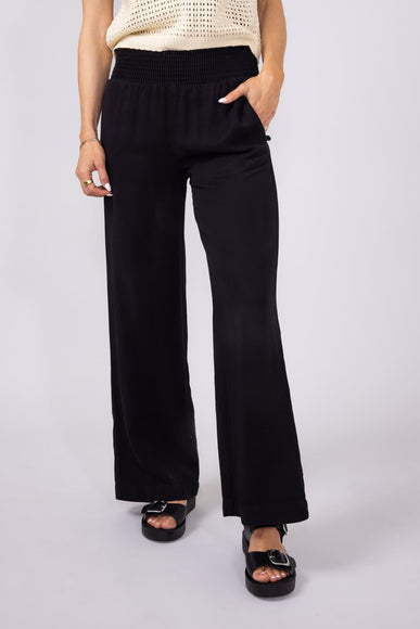 Love Tree Tencel Wide Leg Beach Pants for Women in Black