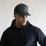 Ariat Embroidery Shield Snapback Hat for Men in Black