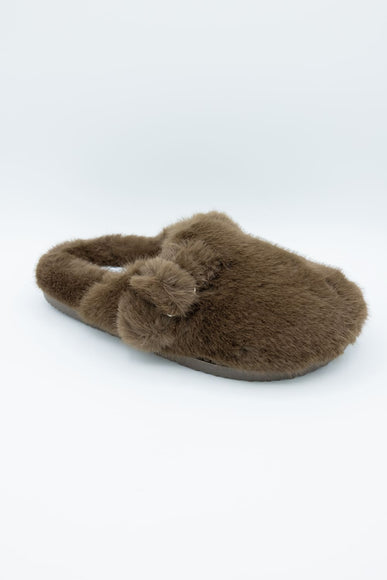 Beach by Matisse Portland Fuzzy Slippers for Women in Taupe