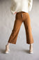 Mica High Rise Caramel Button Fly Cropped Wide Leg Jeans for Women