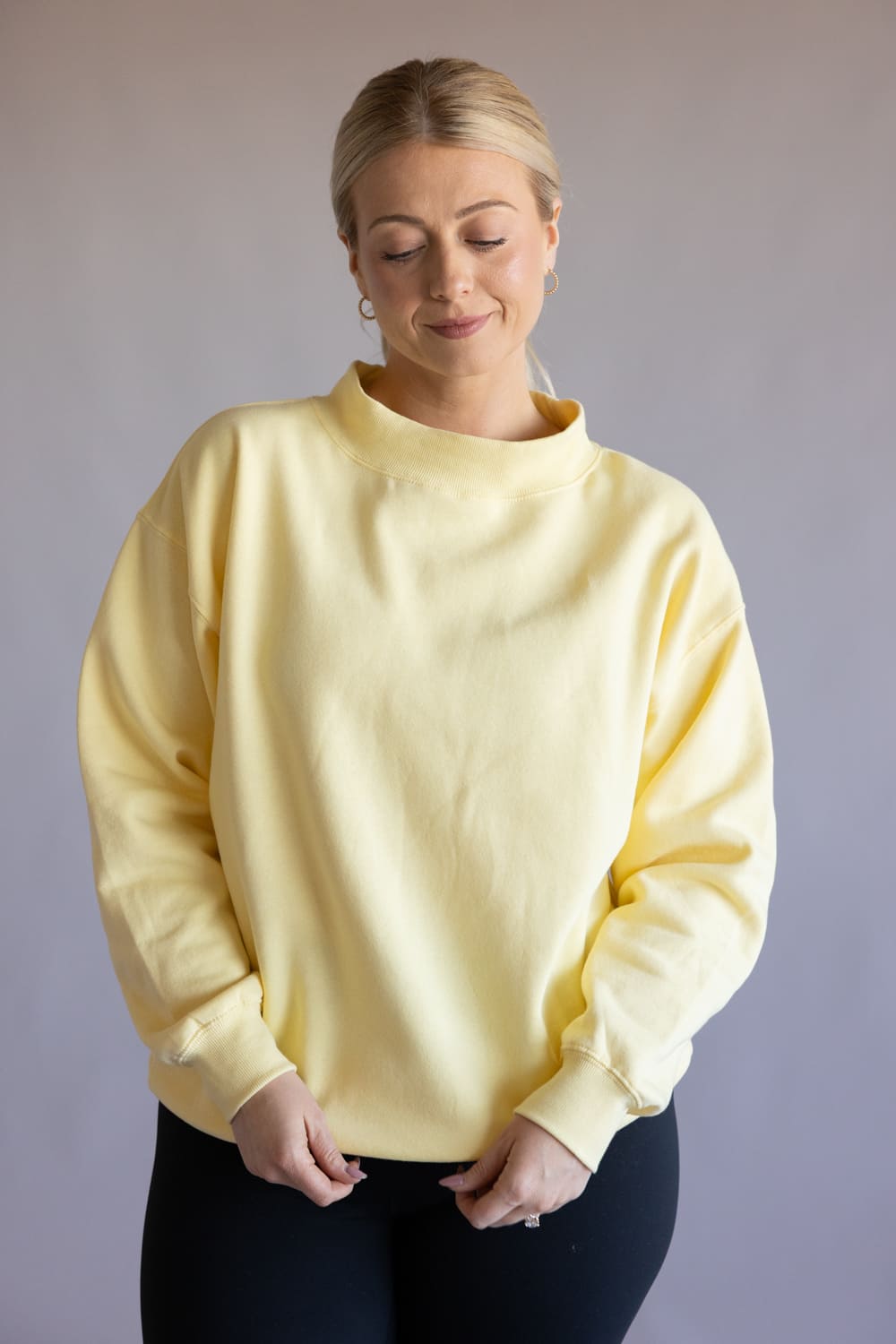Reflex Jeans Mock Neck Oversized Fleece Pullover for Women – Glik's