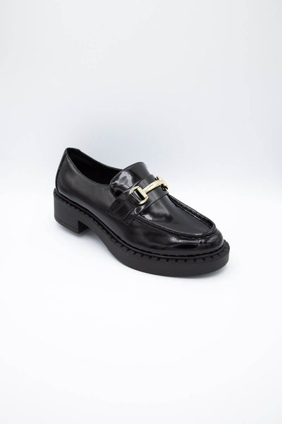 Madden Girl Ambrose Lug Loafers for Women in Black