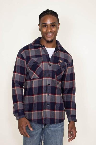 Matix Sherpa Lined Flannel Shacket for Men in Navy