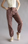 Mica Cropped Jogger Pants for Women in Brown