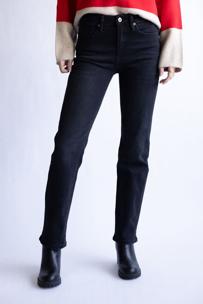 Mica High Rise Straight Leg Jeans for Women in Black