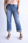 Mica Mid Rise Crop Straight Leg Cuffed Jeans for Women