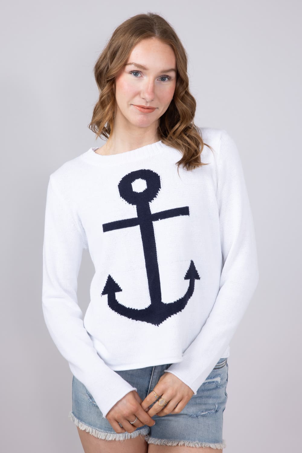 Miracle Anchor Lightweight Sweater for Women in Ivory | F2112