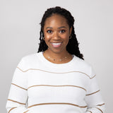 Miracle Striped Sweater for Women in White Caramel