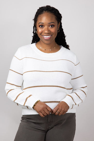 Miracle Striped Sweater for Women in White Caramel