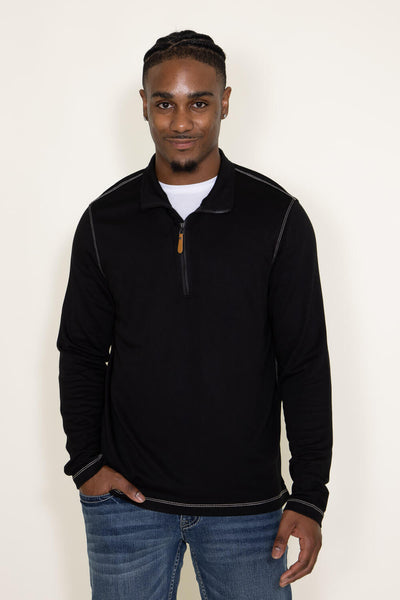 Lightweight 1/4 Zip for Men in Black